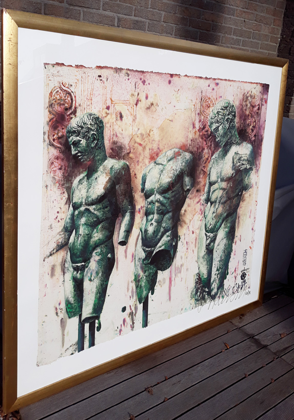 Gerti Bierenbroodspot - The three graces, litho (mooi ingelijst, zeer groot) kopen? Bied vanaf 325!