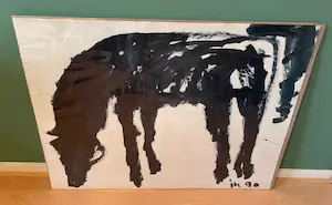 Koos de Bruin - Grazend paard - aquarel op papier - 1990 kopen? Bied vanaf 85!