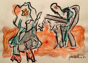 Jan Sierhuis - Tekening krijt acryl kopen? Bied vanaf 1!