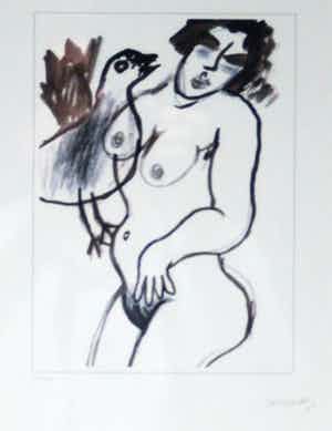 Corneille - Naakte vrouw met vogel verkocht voor € 99!