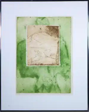 Buy Jan Montyn - Ets, Zonder titel - Ingelijst? Bid from 40!