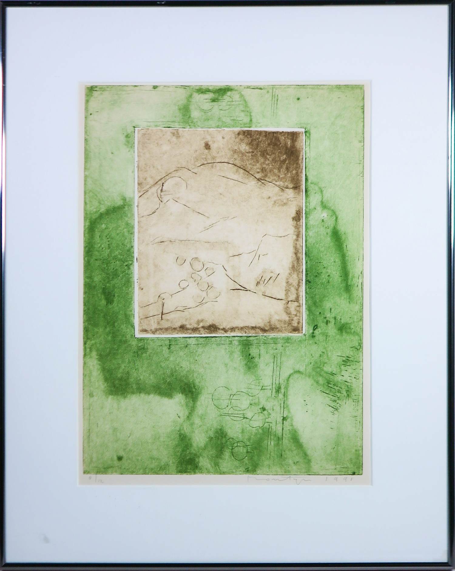Jan Montyn - Ets, Zonder titel - Ingelijst kopen? Bied vanaf 80!