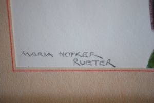 Maria Hofker - Rueter - Keizerskroon - aquarel 1971 - plus 2 boeken, 1x gesigneerd kopen? Bied vanaf 85!