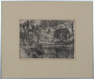 Niet of onleesbaar gesigneerd - Ets, Landschap kopen? Bied vanaf 1!