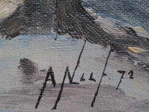 Niet of onleesbaar gesigneerd - Robuust impressionistisch olieverf "Winters boslandschap" gesigneerd kopen? Bied vanaf 1!