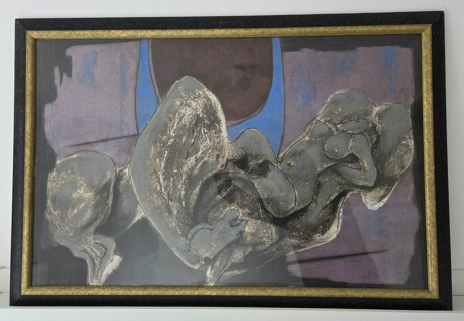 Ru van Rossem - Liggende vrouw. Naakt. Mooi ingelijst. kopen? Bied vanaf 129!