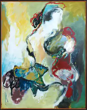 Bert Braam - Acryl op doek, Ontmoeting - Ingelijst (Groot) verkocht voor € 100!