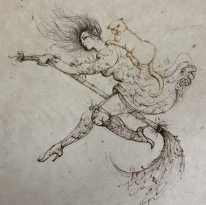 Leonor Fini - Aquatint La Sorcière sur le Balai kopen? Bied vanaf 25!