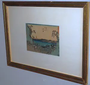AcheterAndo Hiroshige - Hakone, houtsnede uit ca. 1840 - gesigneerd rechts - mooi ingelijst? Enchérissez de 125!