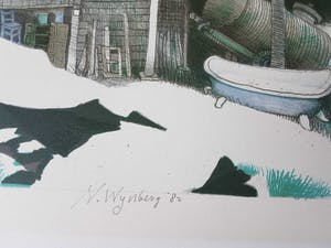 Nicolaas Wijnberg - Litho landschap uit1982 kopen? Bied vanaf 50!