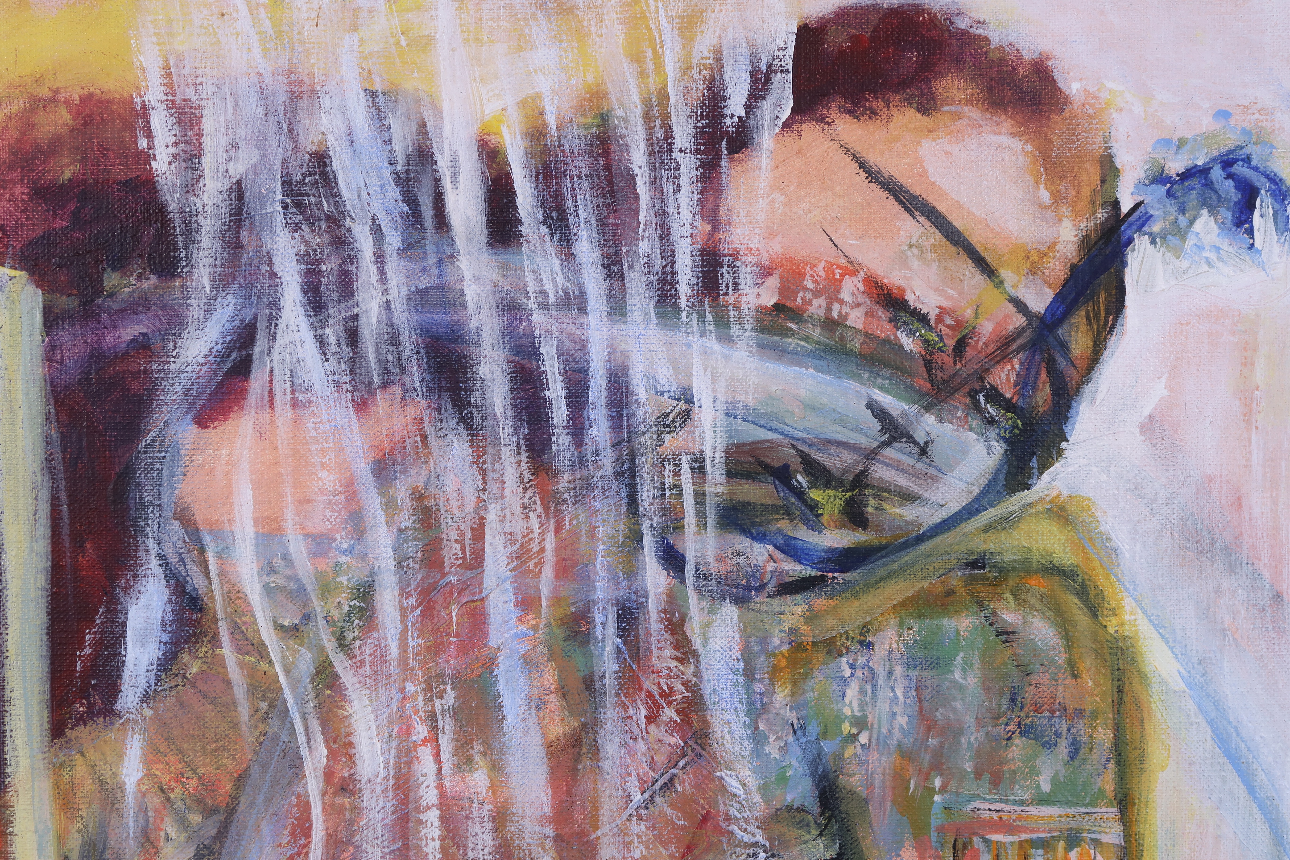 Joyce Bloem - Acryl op doek, Als je reist, jezelf meenemen - Ingelijst kopen? Bied vanaf 100!