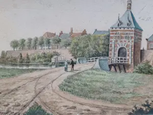 Simon van der Schans - 3 Stadsgezichten. (1881) kopen? Bied vanaf 75!