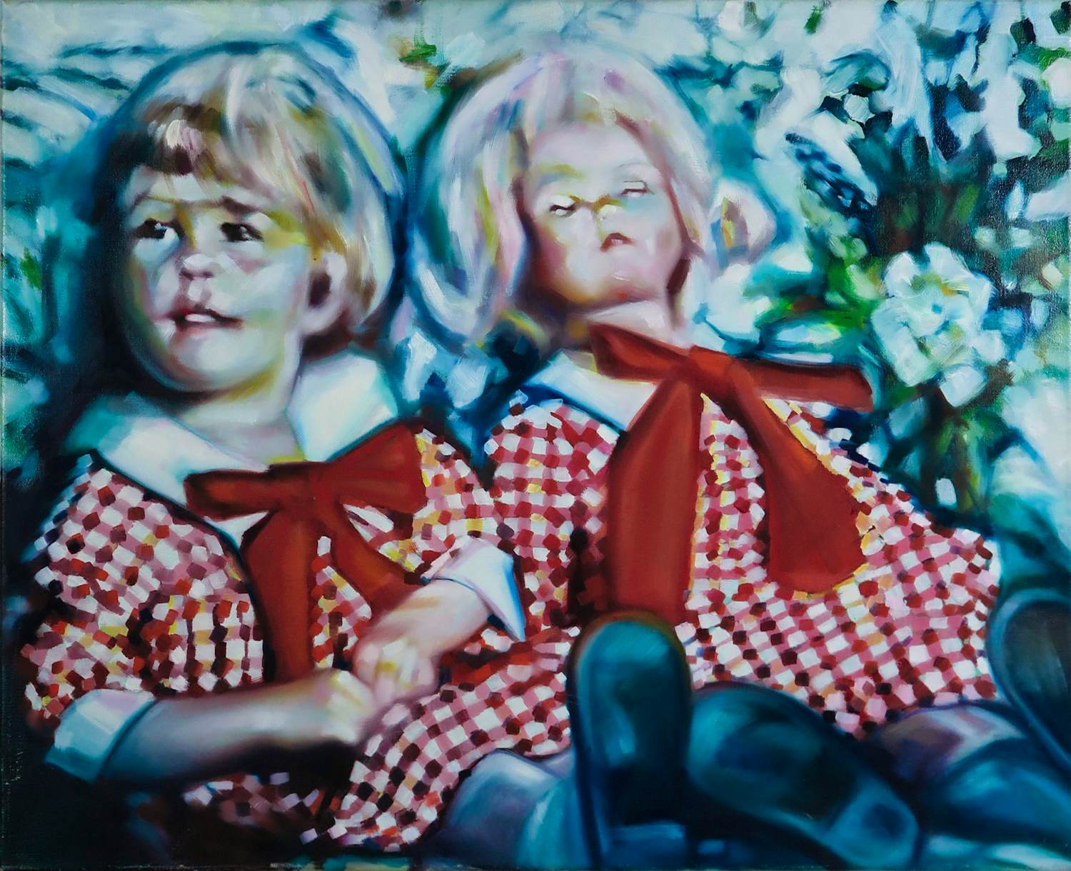 Cisca Bogman - Olieverf op doek, Mijn pop en ik kopen? Bied vanaf 100!