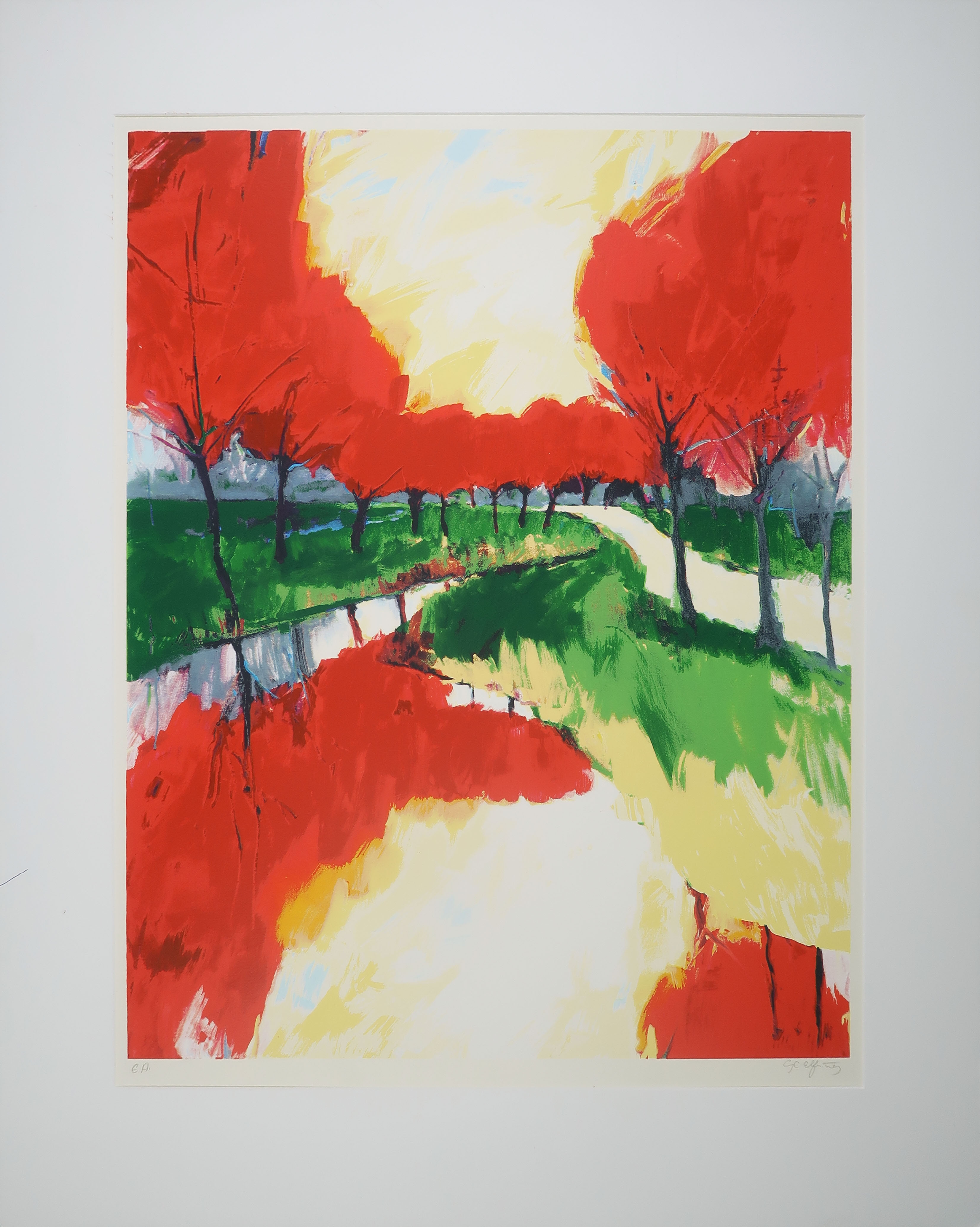 Gerda Elfring - Zeefdruk, Bomenlandschap kopen? Bied vanaf 20!