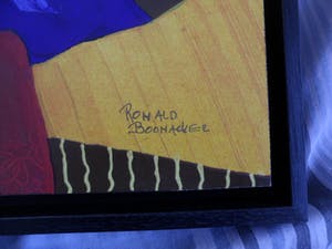 Ronald Boonacker - met Acrylverf opgehoogde Zeefdruk op paneel in fraaie baklijst kopen? Bied vanaf 175!