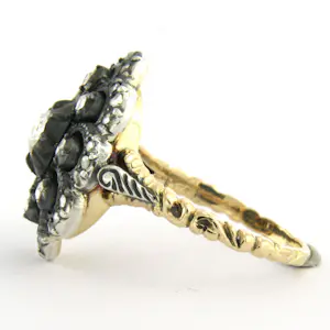 14k goud met zilver ring bezet met roos diamanten tot. 0.50ct – G/H - SI kopen? Bied vanaf 710!