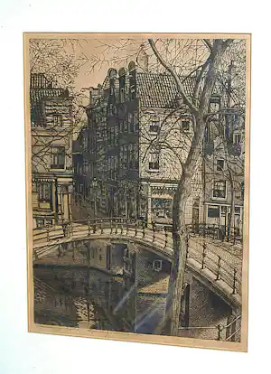 Cornelis Brandenburg - Spiegelstraat - Amsterdam - schaarse ets verkauft für € 75!