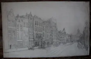 Eugene Rensburg - 2 potlood tekeningen: Gemeente Botersloot Rotterdam - 1925 kopen? Bied vanaf 100!