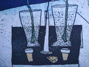 Michel van Overbeeke - Communicatie I - ets/aquatint - ingelijst kopen? Bied vanaf 89!