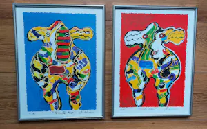 Peter Diem - Two Cows Red and Blue kopen? Bied vanaf 75!