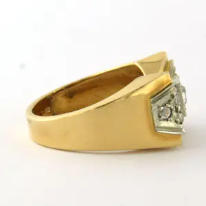 18k bicolour gouden ring met roos diamanten tot. 0.20ct -G/H - SI kopen? Bied vanaf 1000!