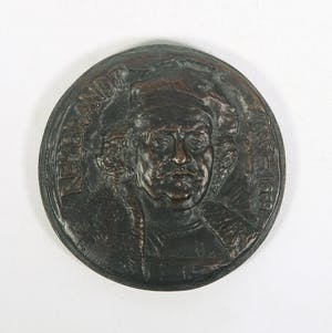 Pol Dom - Bronzen penning, Rembrandt en Saskia (Groot) kopen? Bied vanaf 35!