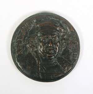 Pol Dom - Bronzen penning, Rembrandt en Saskia (Groot) verkocht voor € 35!