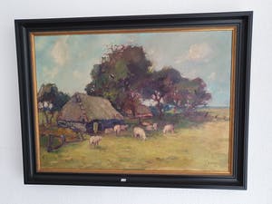 Niet of onleesbaar gesigneerd - Schaapskooi onder de bomen kopen? Bied vanaf 1!