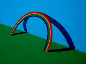 Patrick Hughes - Zeefdruk: Leaning on a Landscape - 1979 kopen? Bied vanaf 299!