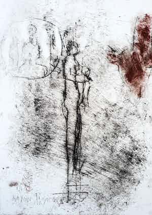 Anton Heyboer - Vrouw en kind, ets verkocht voor € 150!