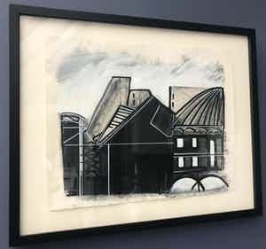 Bob Kemper - Gemengde techniek op papier - Gesigneerd origineel werk - Ingelijst verkocht voor € 75!