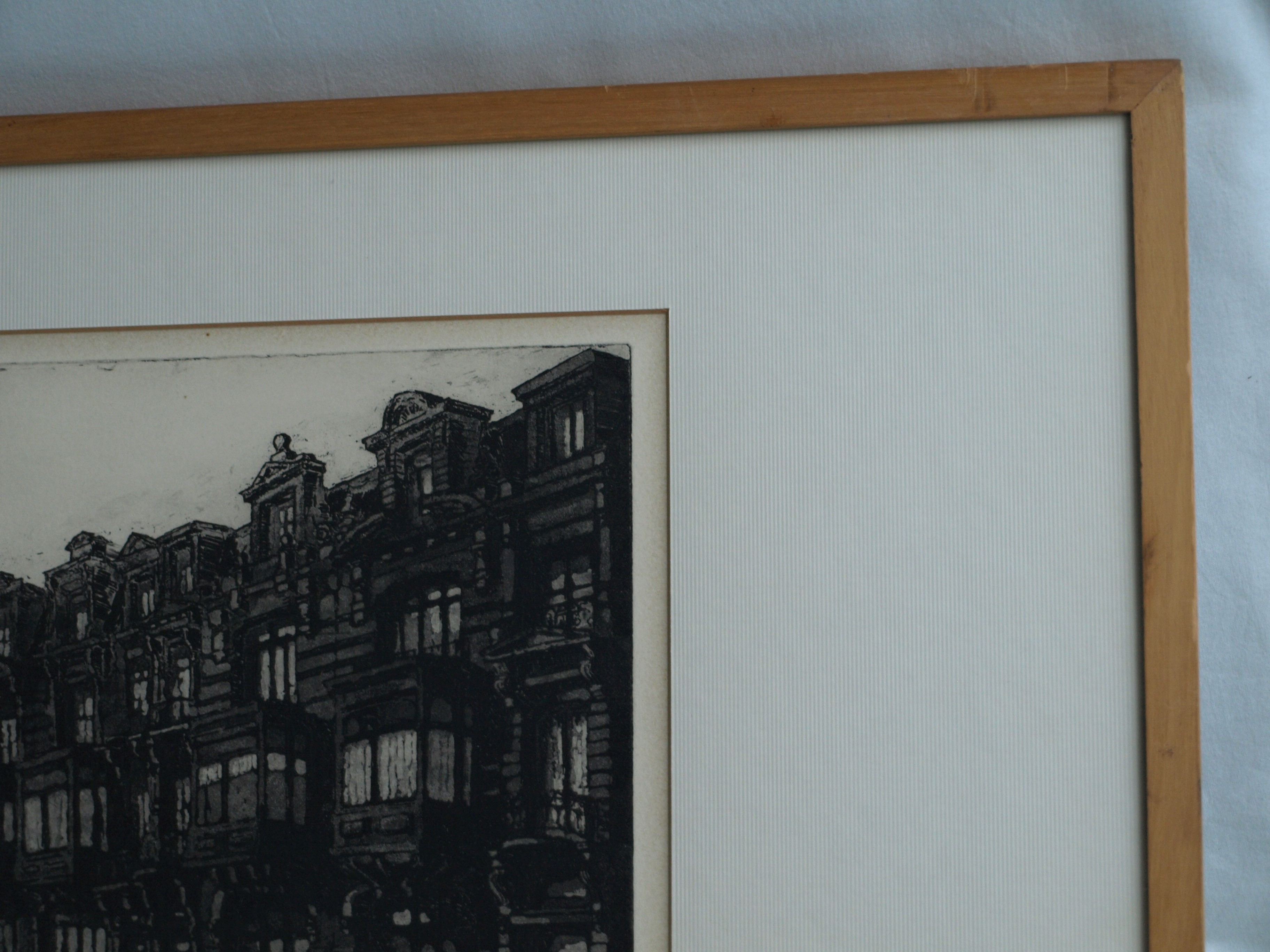 Frans Kohler - Ets , Straatje naar zee in Oostende – gesigneerd & ingelijst – ca 1970 kopen? Bied vanaf 25!