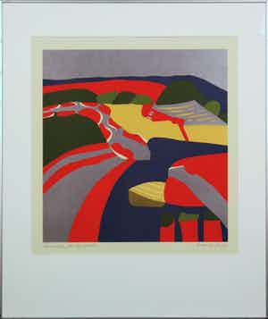 Harr Scheffer - Linoleumsnede, Liesinger plak - Ingelijst verkocht voor € 35!