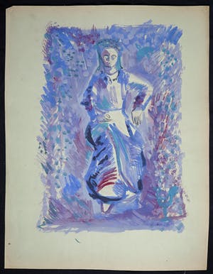 Joe Wols - Aquarel op papier, Vrouw kopen? Bied vanaf 1!