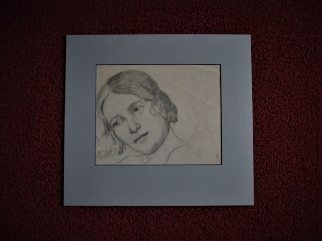 Frits Schiller - Intrigerende ca. 1930 gesigneerde houtskooltekening "dagdromen" kopen? Bied vanaf 1!