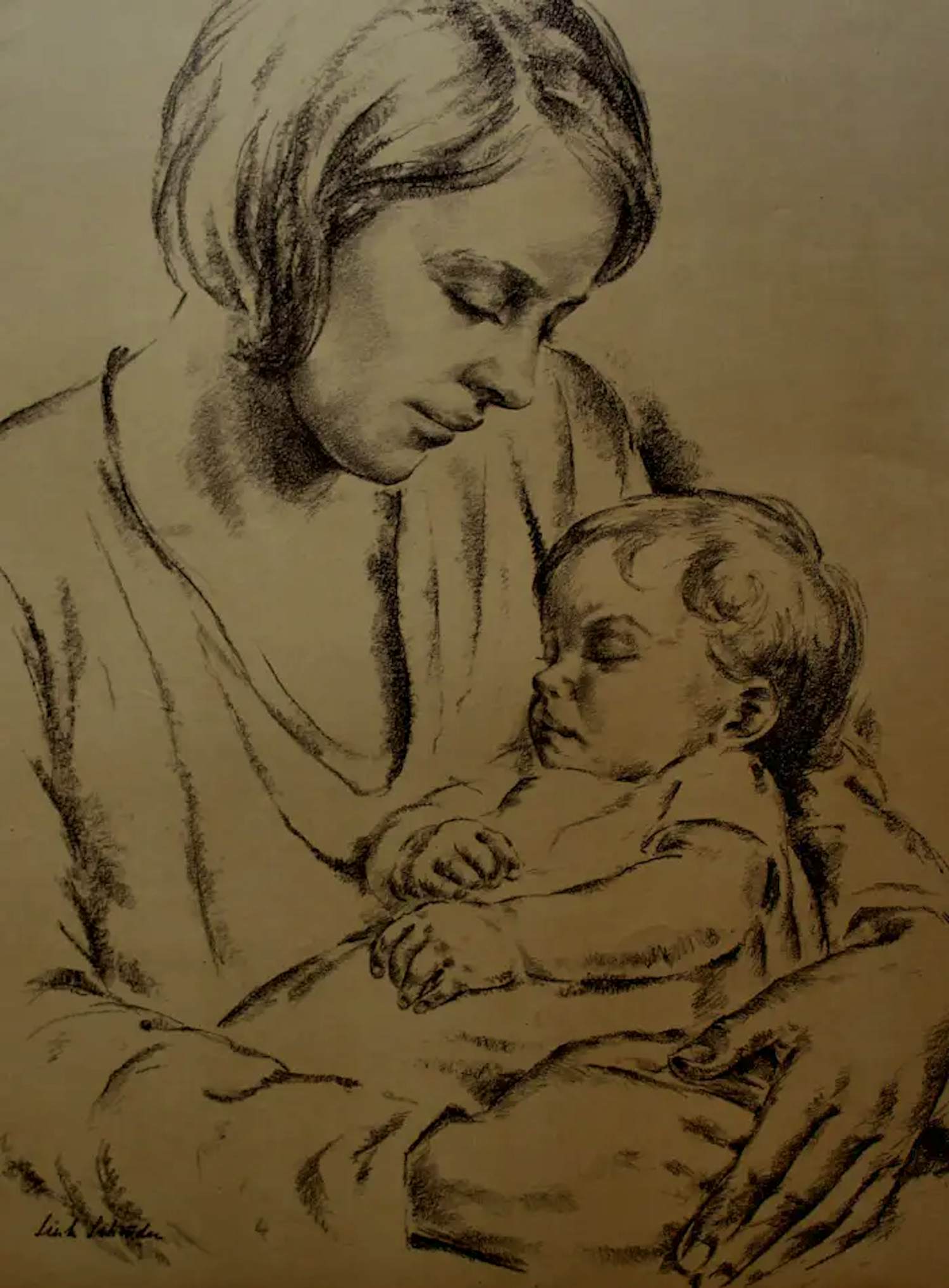 Piet Klaasse - Litho: "Moeder en kind" kopen? Bied vanaf 49!