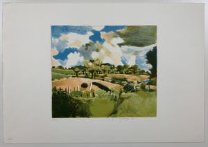 Nicolaas Wijnberg - kleurenlitho - 'Landschap in expressionistische kleuren' - 1983 kopen? Bied vanaf 39!