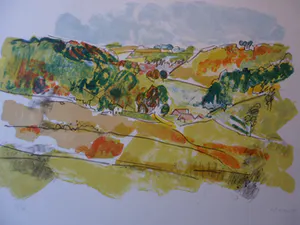 Frank Boom - Litho, Landschap in Limburg, gesigneerd kopen? Bied vanaf 25!