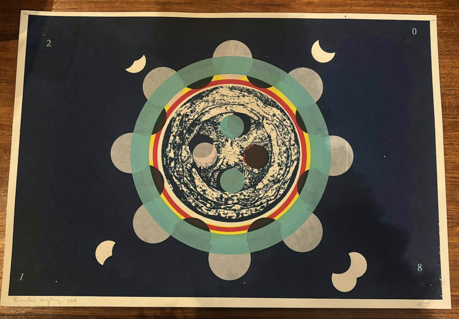 Rinke Nijburg - Zeefdruk ‘Once in a blue moon’ kopen? Bied vanaf 75!