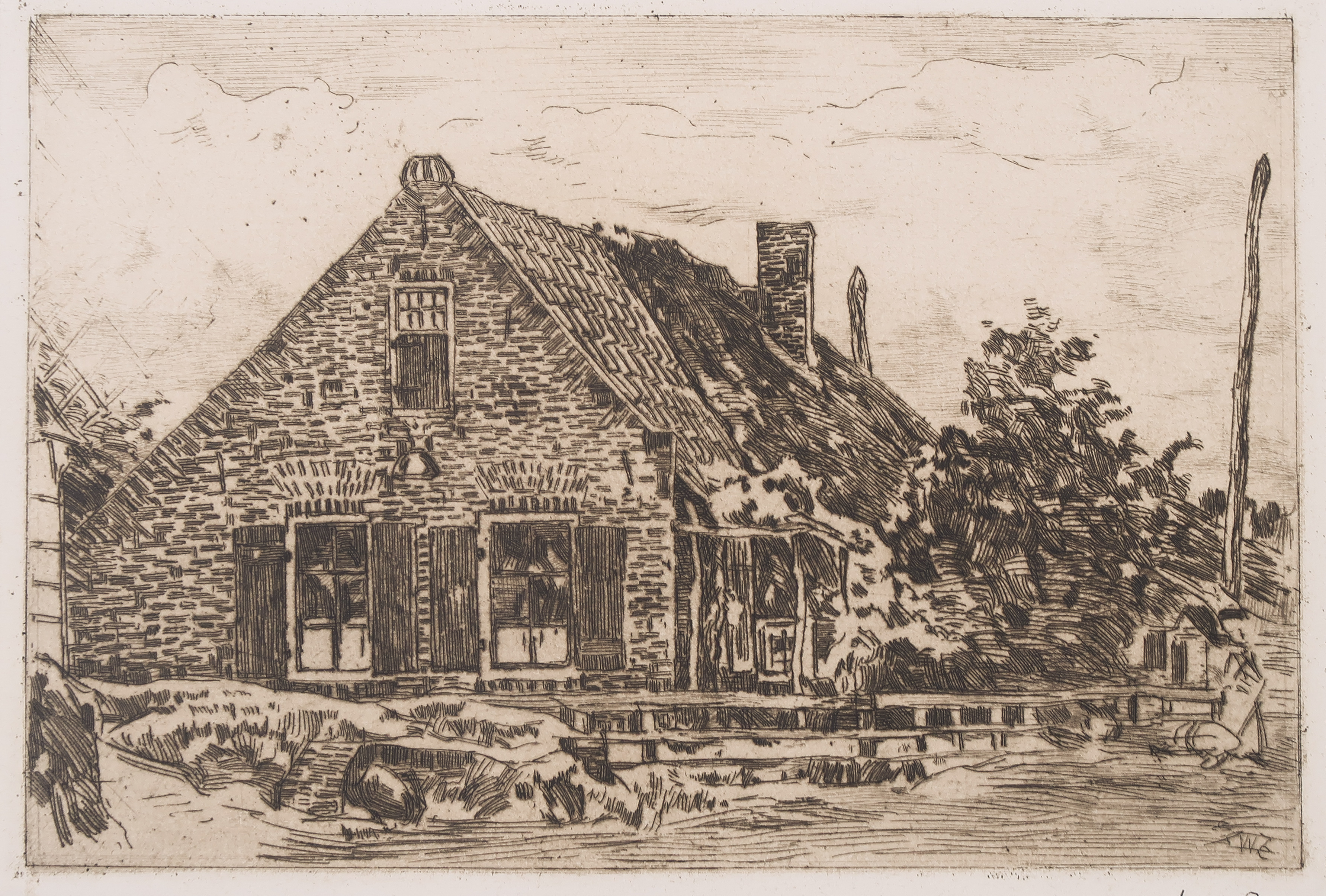 Willem de Zwart - Ets, Z.T. Huis verkocht voor € 20!