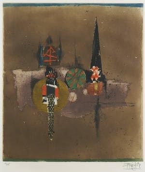 Johnny Friedlaender - Kleurenets, Zonder titel - Ingelijst kopen? Bied vanaf 50!