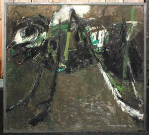 Nico Molenkamp - Olieverf op doek: Insect(Groot werk!) kopen? Bied vanaf 1995!