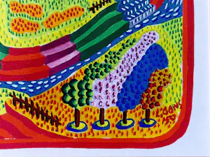 Louis Gans - Kleurrijke GOUACHE op papier "landschap met kerk en kapellen" - gesigneerd kopen? Bied vanaf 78!