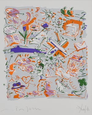 Niet of onleesbaar gesigneerd - jorn(?) Chaotisch pastel kopen? Bied vanaf 1!