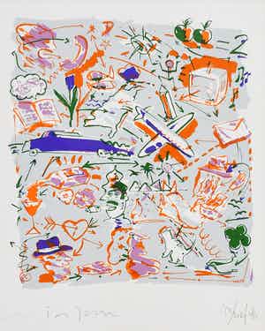 Niet of onleesbaar gesigneerd - jorn(?) Chaotisch pastel verkocht voor € 1!