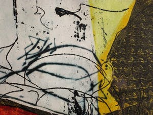 Lukie de Bree - Willem de Kooning Academie - Gesigneerde Zeefdruk "abstracte Compositie" kopen? Bied vanaf 10!