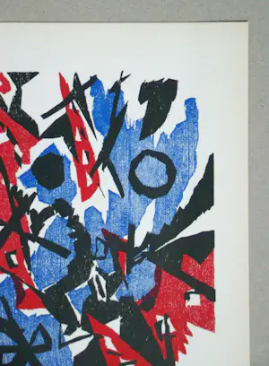 Ernst Wilhelm Nay - Abstracte compositie - 1953 - Houtsnede, handgesigneerd en gedateerd kopen? Bied vanaf 180!