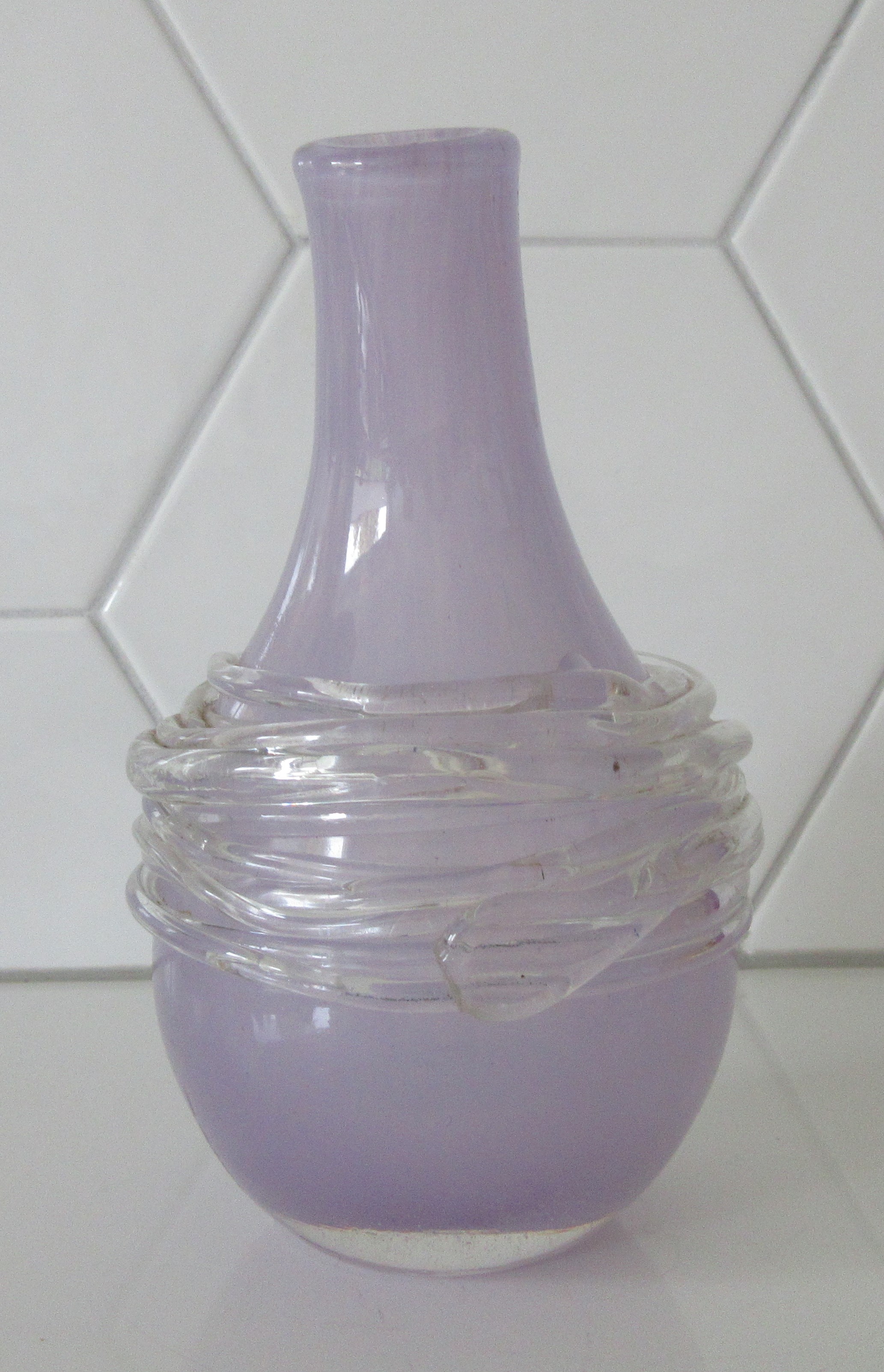 Fidrio - Lila hand geblazen dik glazen draadvaasje kopen? Bied vanaf 8!