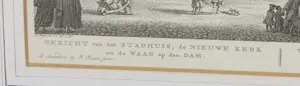 Pieter Fouquet - Gezicht van het Stadhuis, de Nieuwe Kerk en de Waag op den Dam- Ingelijst kopen? Bied vanaf 1!