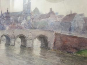 Herman Bogman (jr.) - Aquarel, stadsgezicht (vermoedelijk Maastricht) kopen? Bied vanaf 120!
